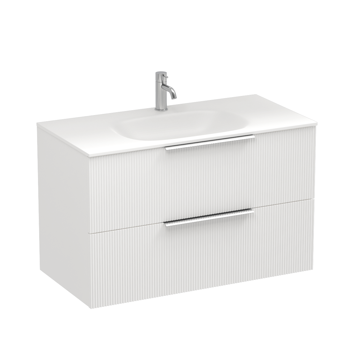 Ava Spio 900 2 Drawer Wall Vanity Lana Grey