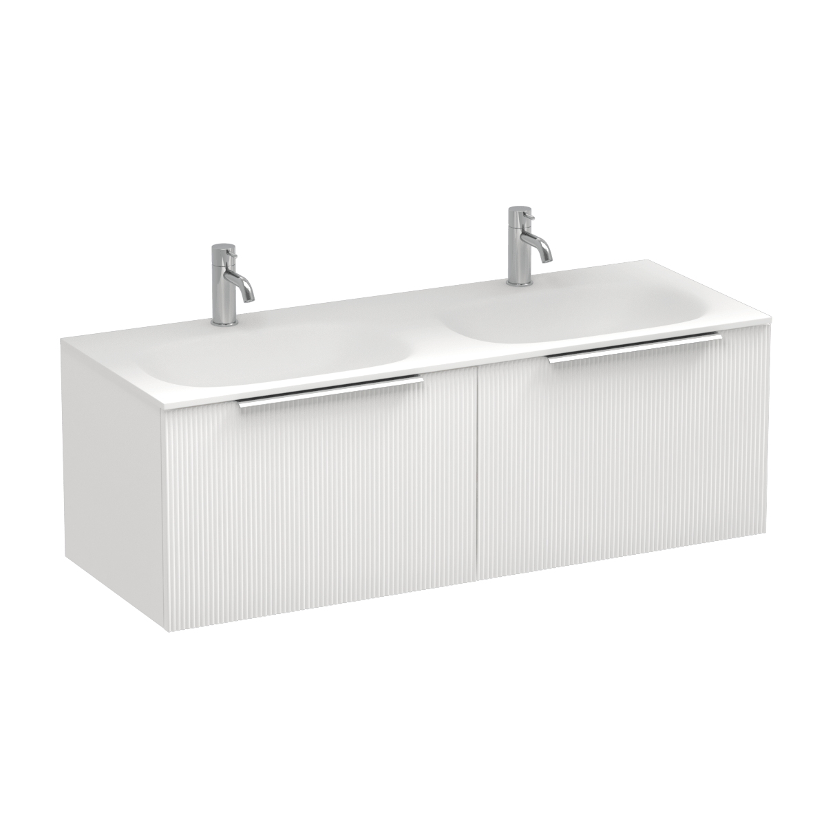 Ava Spio 1200 2 Drawer Wall Vanity Double Basin Lana Grey