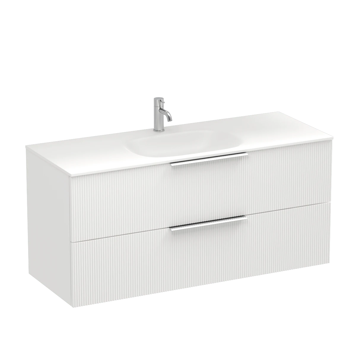 Ava Spio 1200 2 Drawer Wall Vanity Centre Basin Methven Oak