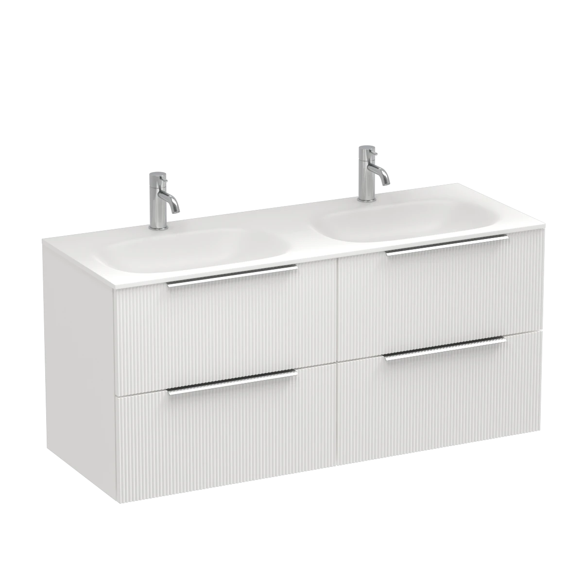 Ava Spio 1200 4 Drawer Wall Vanity Double Basin Lana Grey