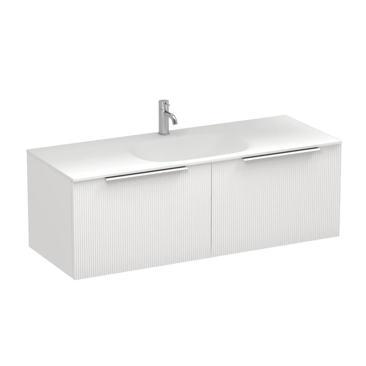 Ava Spio 1200 2 Drawer Wall Vanity Centre Basin Lana Grey