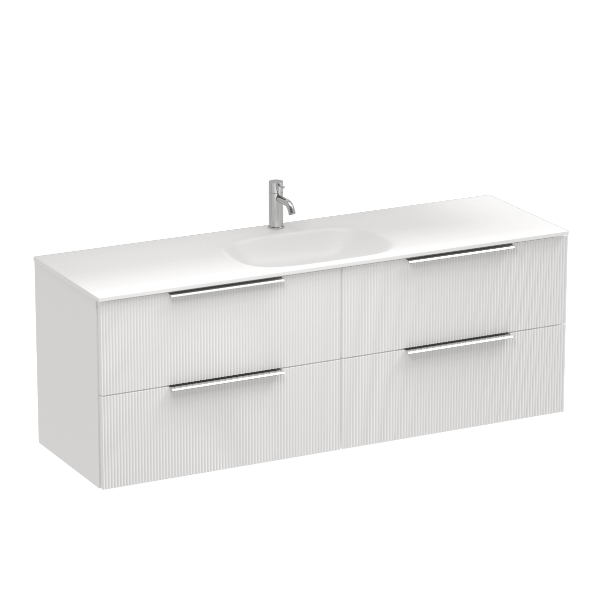 Ava Spio 1500 4 Drawer Wall Vanity Centre Basin Lana Grey