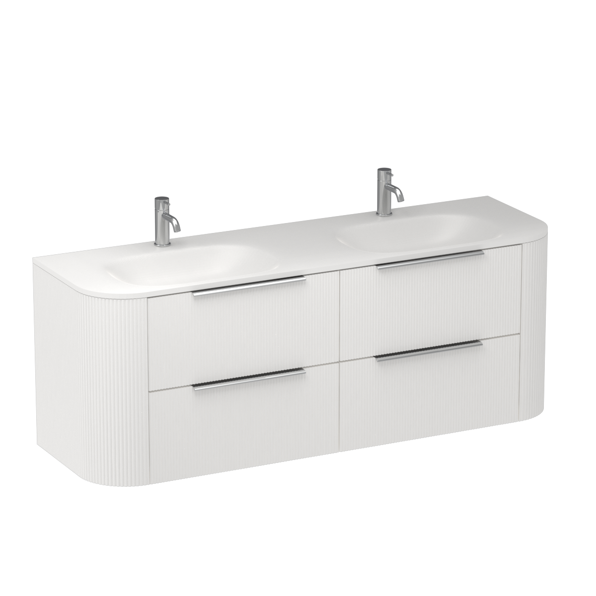Ava Curve Spio 1500 4 Drawer Double Vanity Atmoss