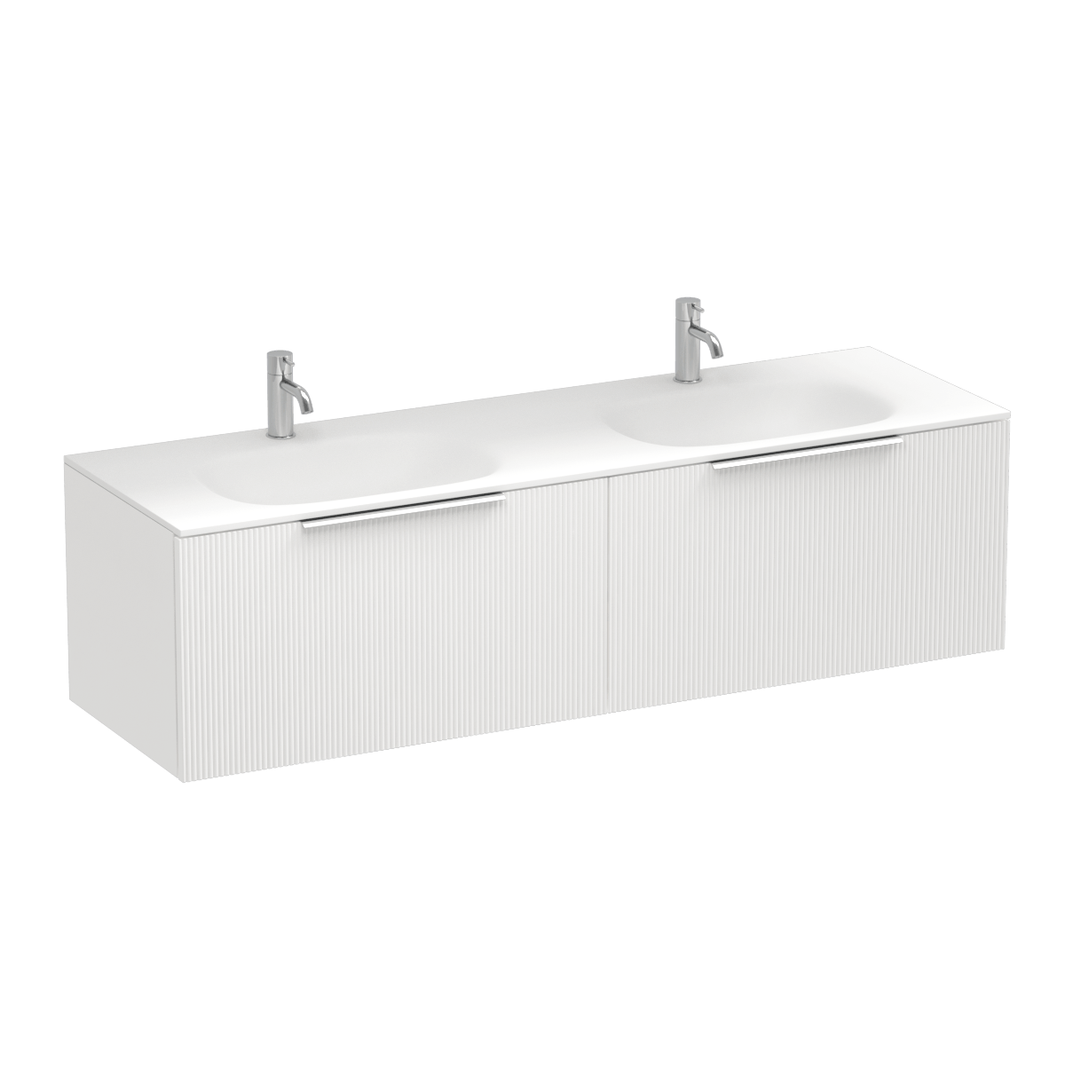 Ava Spio 1500 2 Drawer Wall Vanity Double Basin Lana Grey