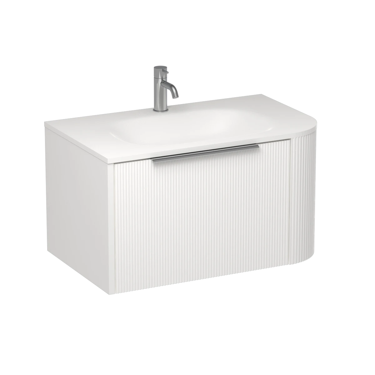 Ava Curve Spio 750 Left Corner 1 Drawer Vanity Lana Grey