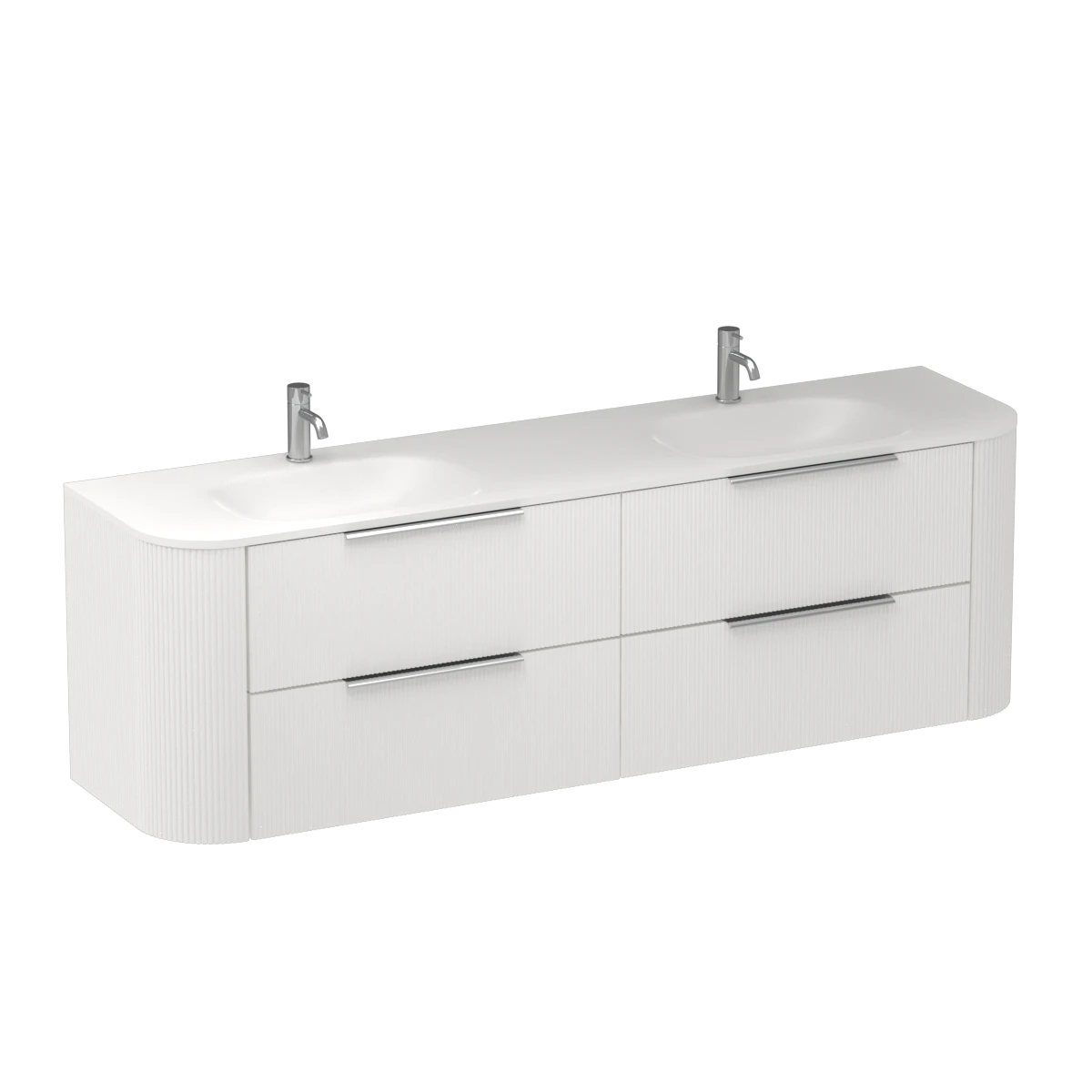 Ava Curve Spio 1800 4 Drawer Double Vanity Lana Grey