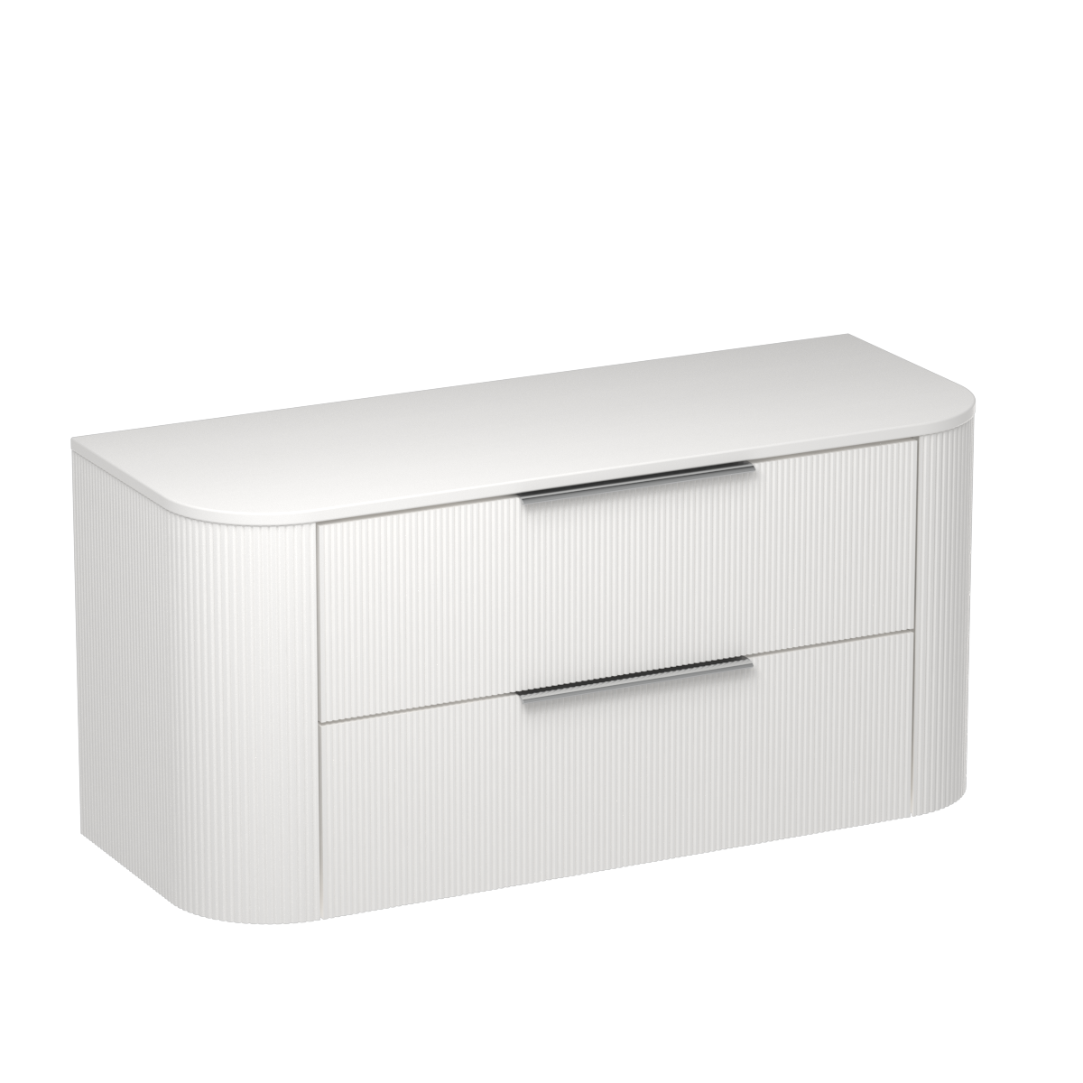 Ava Curve Opaco 1200 2 Drawer Vanity Centre Basin Concrete Grey / Atmoss
