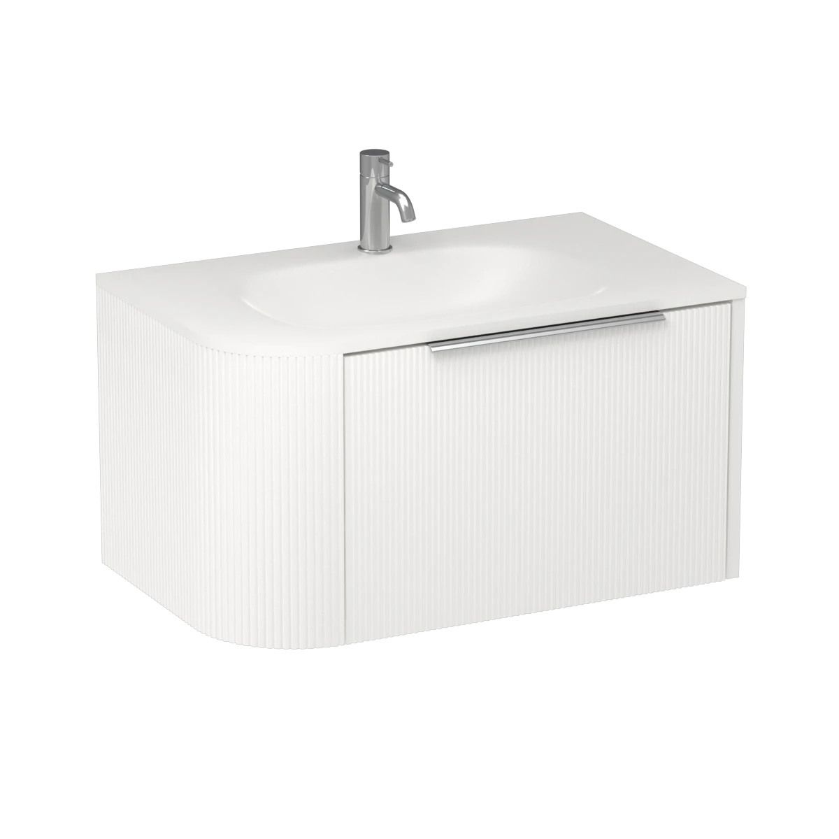 Ava Curve Spio 750 Right Corner 1 Drawer Vanity Lana Grey