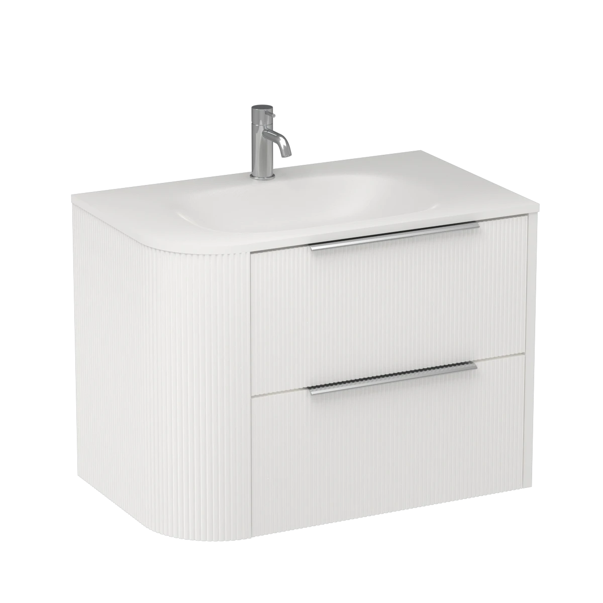 Ava Curve Spio 750 Right Corner 2 Drawer Vanity Lana Grey