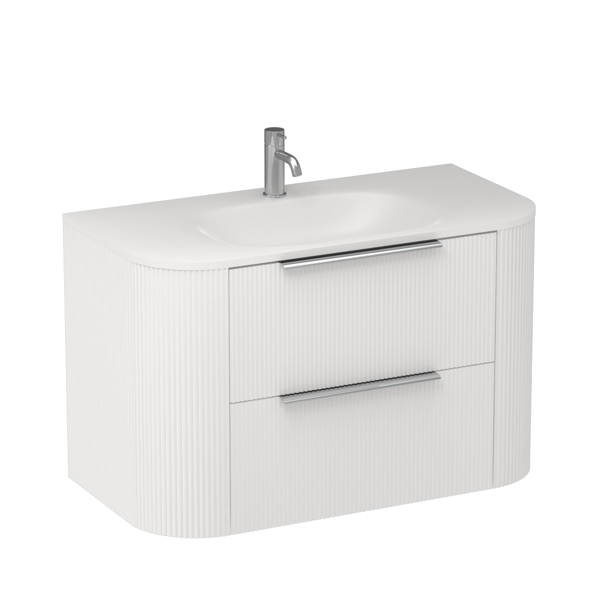 Ava Curve Spio 900 2 Drawer Vanity Lana Grey