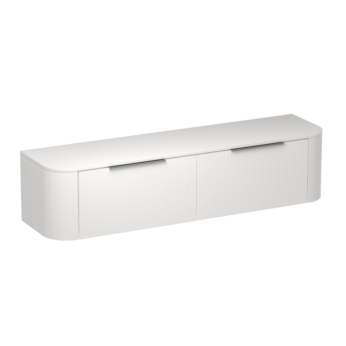 Ava Curve Opaco 1800 2 Drawer Vanity Right Basin Matt White / Tahoe Walnut