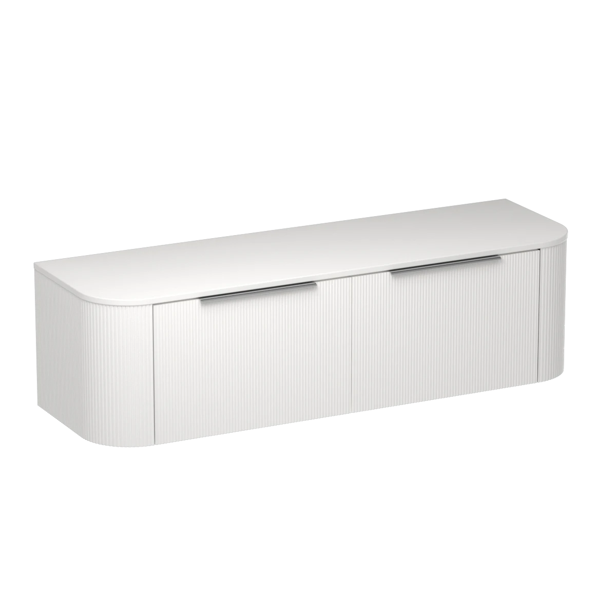 Ava Curve Opaco 1500 2 Drawer Vanity Left Basin Matt White / Lana Grey