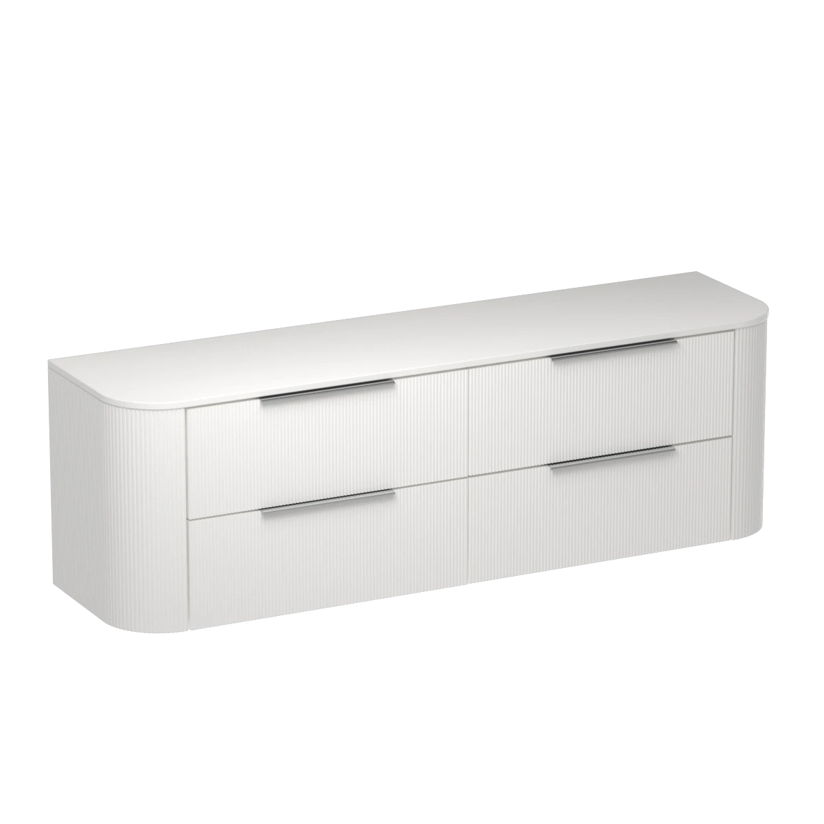 Ava Curve Opaco 1800 4 Drawer Vanity Centre Basin Concrete Grey / Lana Grey