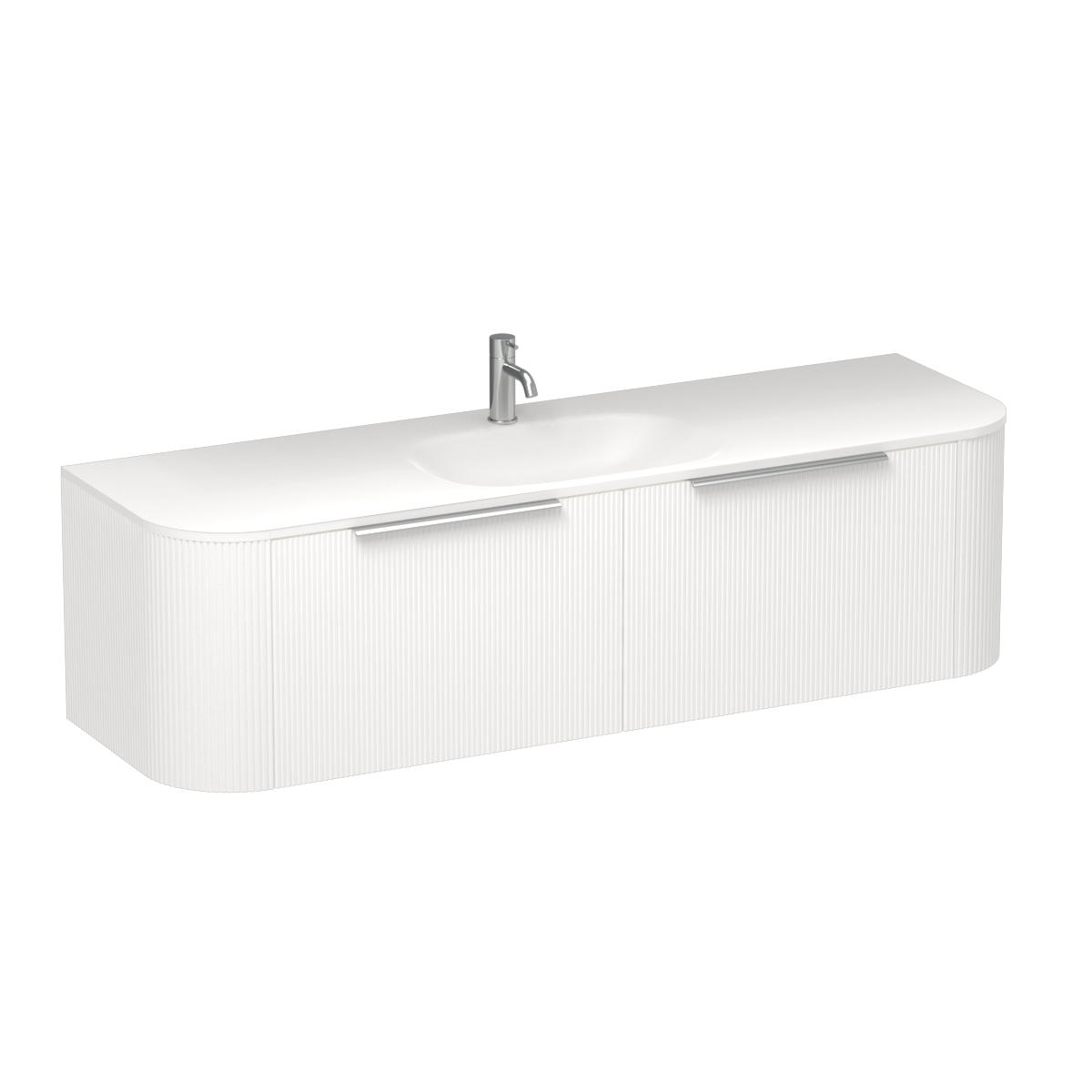 Ava Curve Spio 1500 2 Drawer Centre Vanity Lana Grey