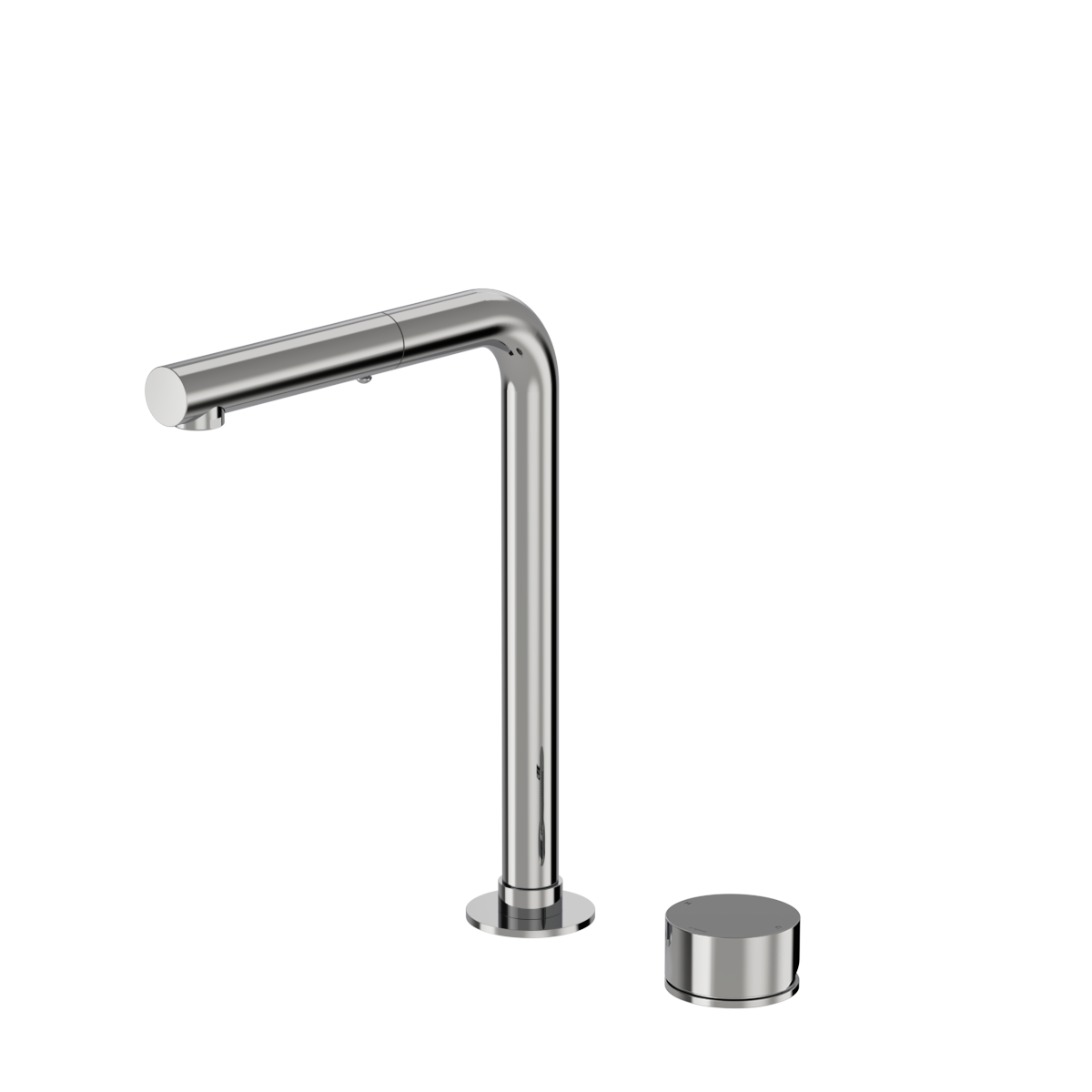 Buddy Zero 2 Hole Kitchen Mixer Straight Spout With Pull Out Spray Brushed Onyx PVD