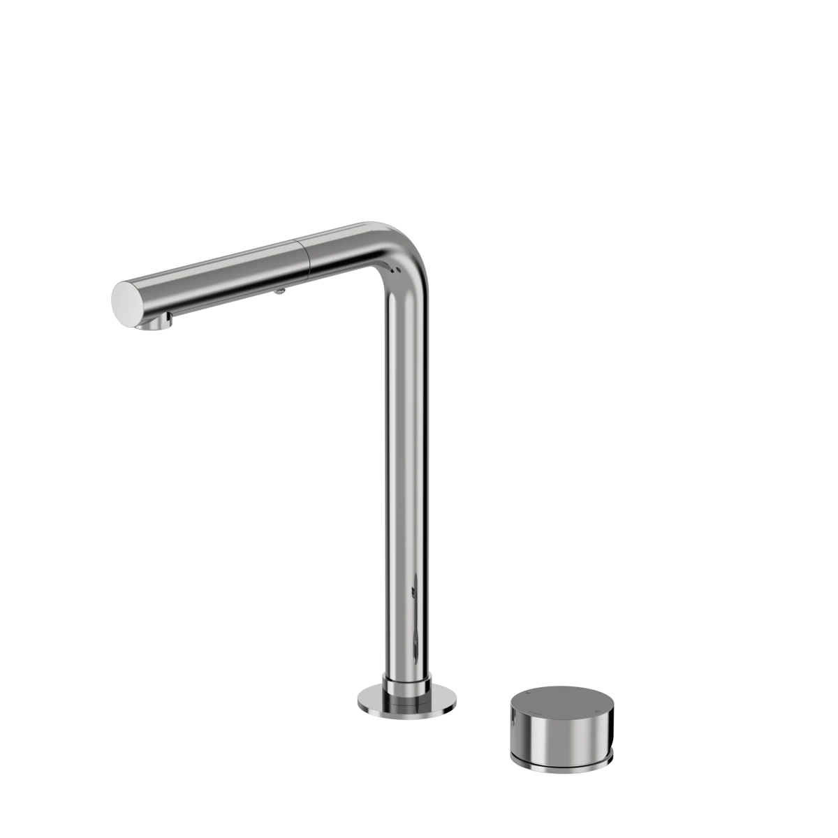 Buddy Zero 2 Hole Kitchen Mixer Straight Spout With Pull Out Spray Brushed Onyx PVD