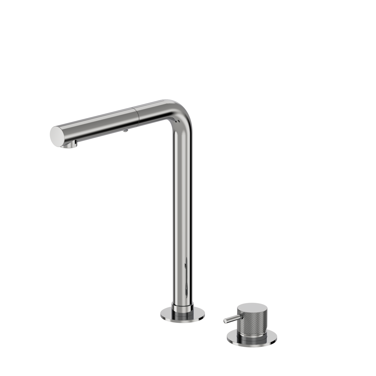 Buddy X 2 Hole Kitchen Mixer Straight Spout With Pull Out Spray Brushed Onyx PVD