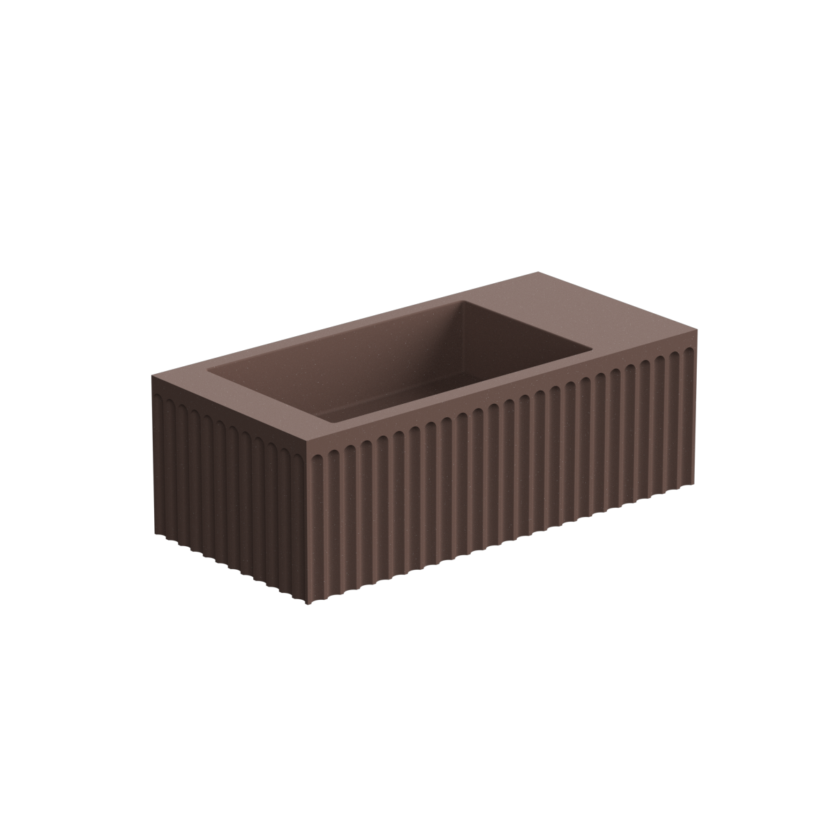 Doric 600 Left Wall Basin 1 Taphole Olive