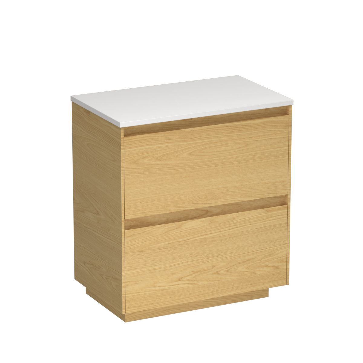 Stanza Opaco 750 2 Drawer Floor Vanity Concrete Grey / Natural Oak