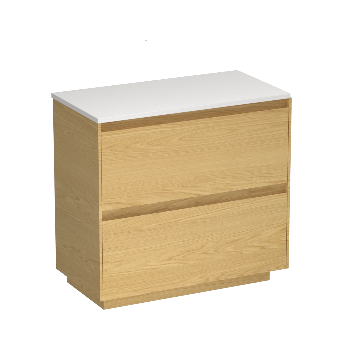 Stanza Opaco 900 2 Drawer Floor Vanity Concrete Grey / Natural Oak