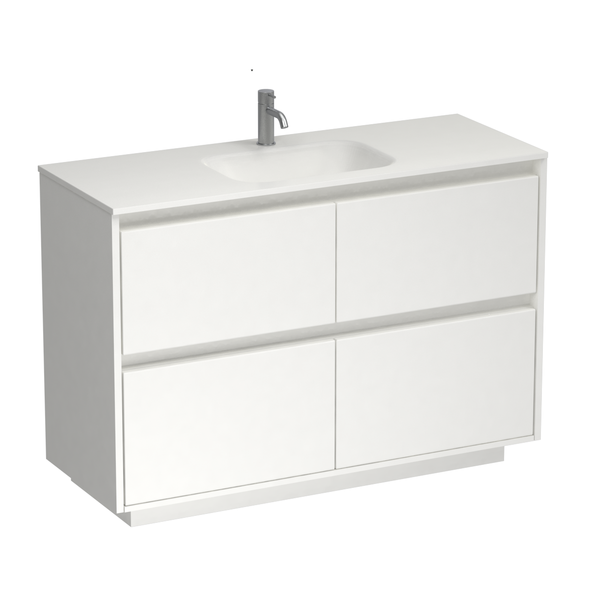 Prava Spio 1200 4 Drawer Floor Vanity Centre Basin Black/Tahoe Walnut
