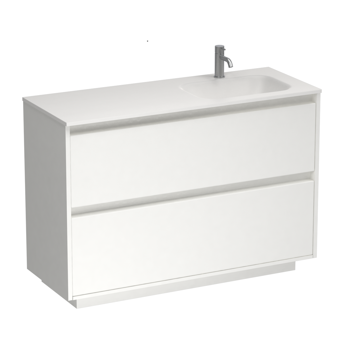 Prava Spio 1200 2 Drawer Floor Vanity Right Basin Black/Tusk