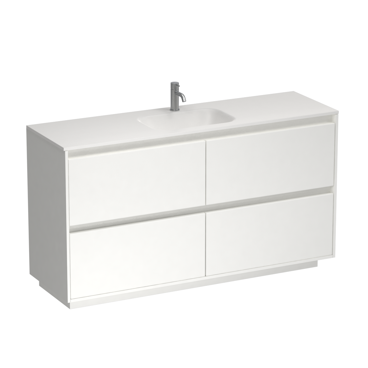 Prava Spio 1500 4 Drawer Floor Vanity Centre Basin Black/Tahoe Walnut