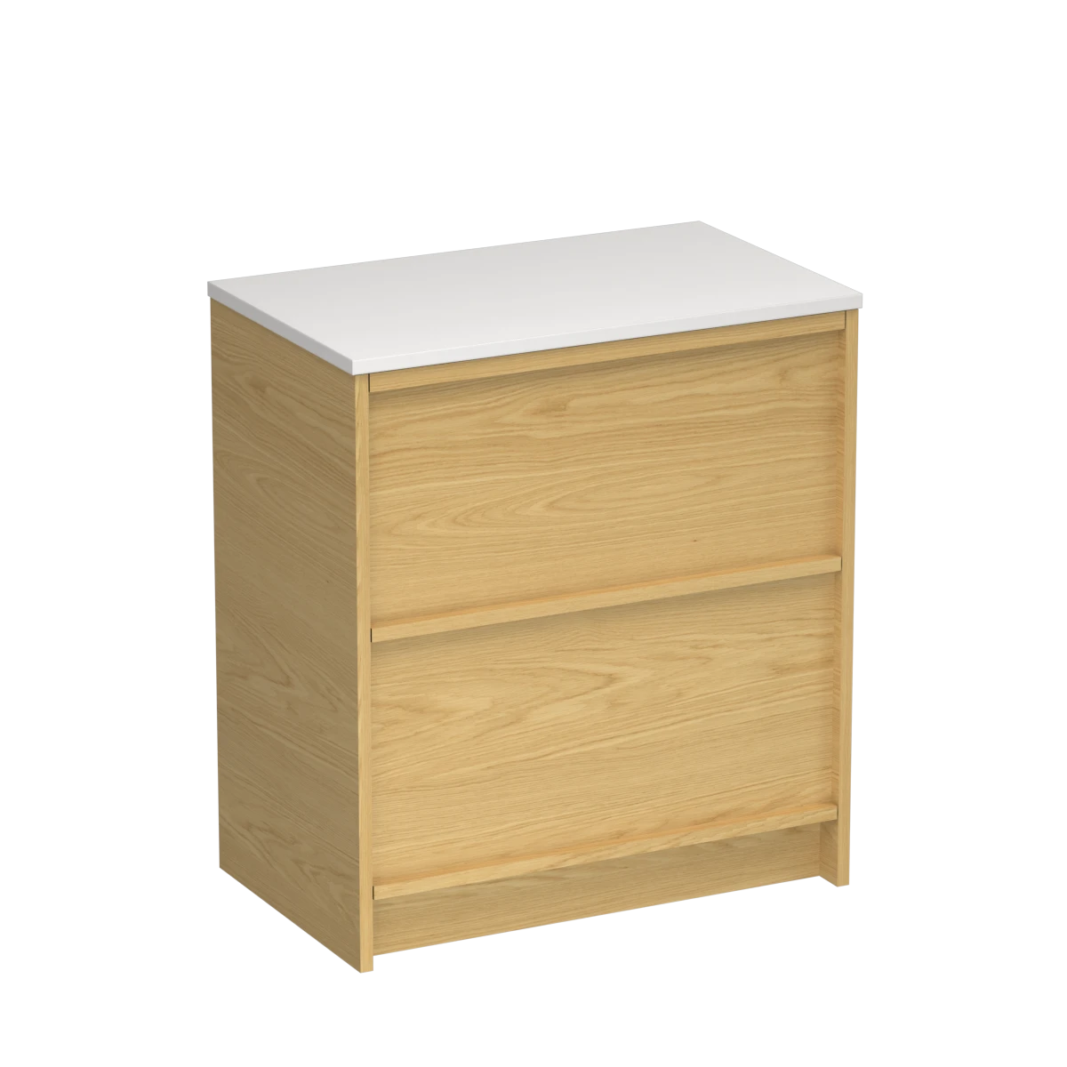 Alma Opaco 750 2 Drawer Floor Vanity Concrete Grey / Birch