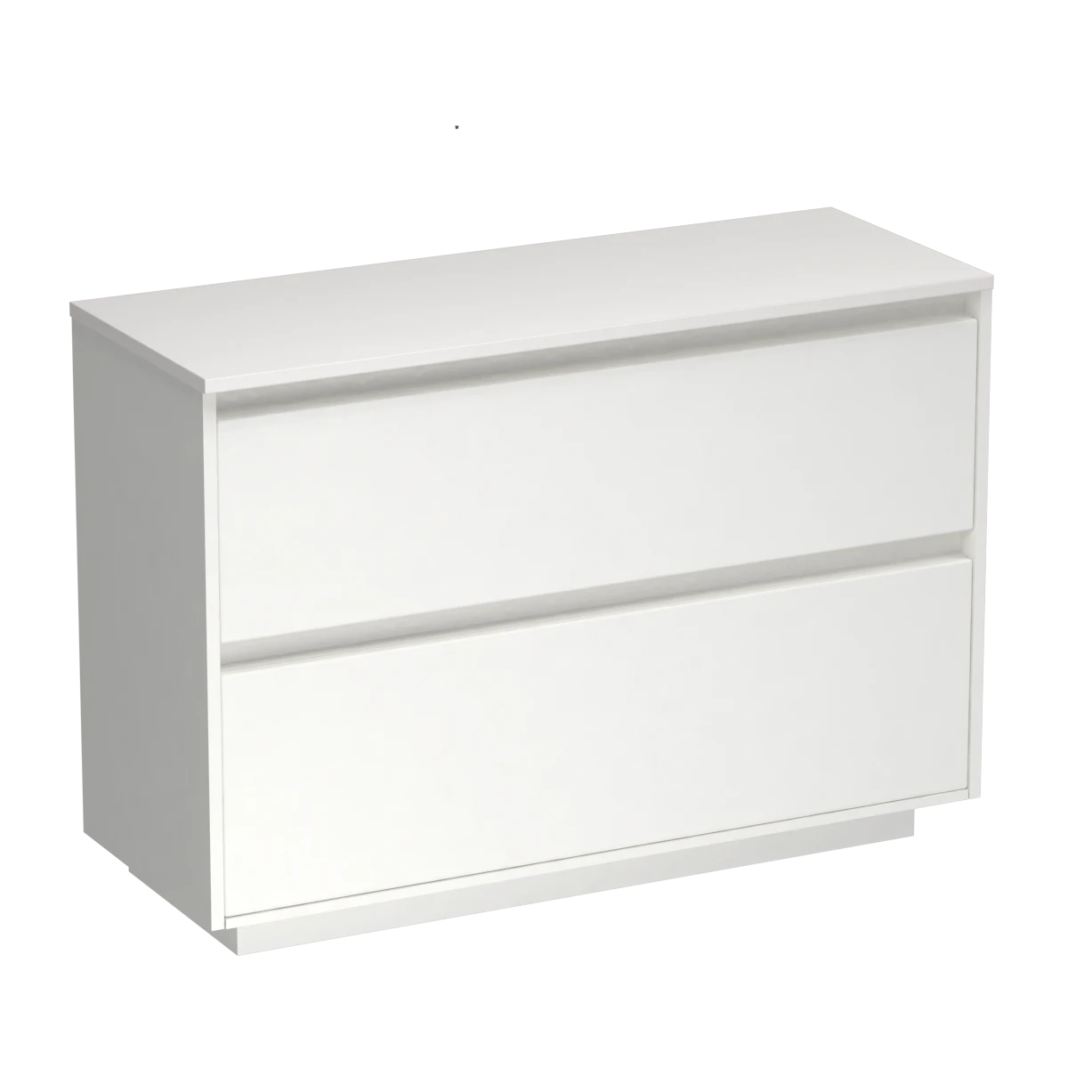 Prava Opaco 1200 2 Drawer Floor Vanity Right Basin Matt White / Tusk