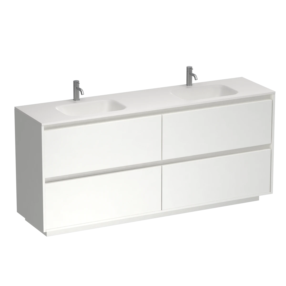 Prava Spio 1800 4 Drawer Floor Vanity Double Basin Black/Tusk