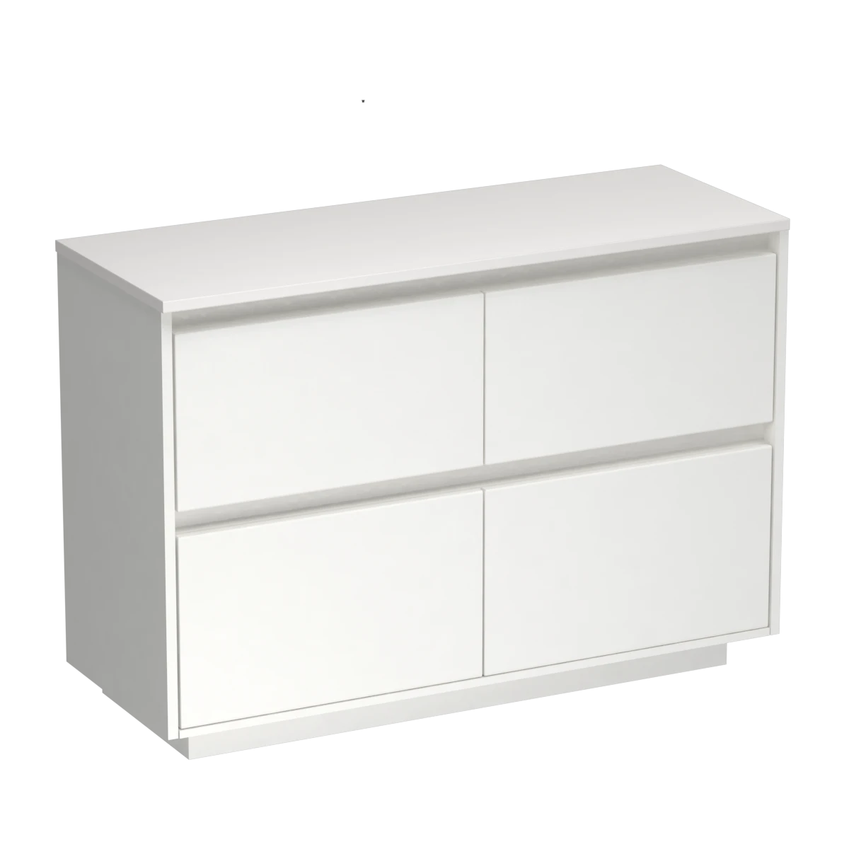 Prava Opaco 1200 4 Drawer Floor Vanity Left Basin White Carrara / Tahoe Walnut