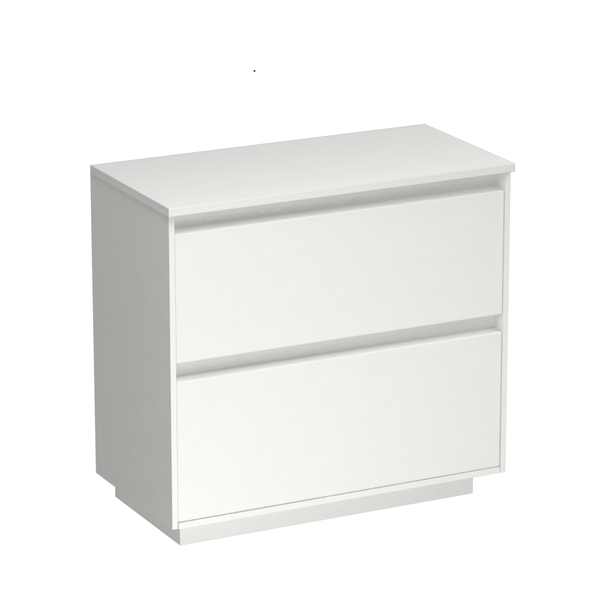Prava Opaco 900 2 Drawer Floor Vanity Matt White / Tahoe Walnut