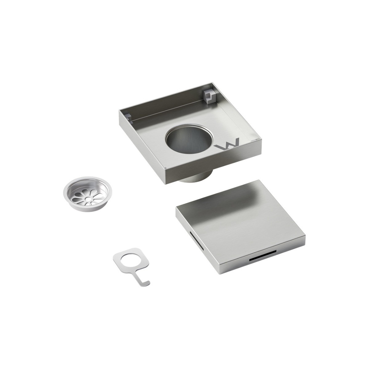 Plumbline Square Tiled Inset Channel Shower Drain Matt White