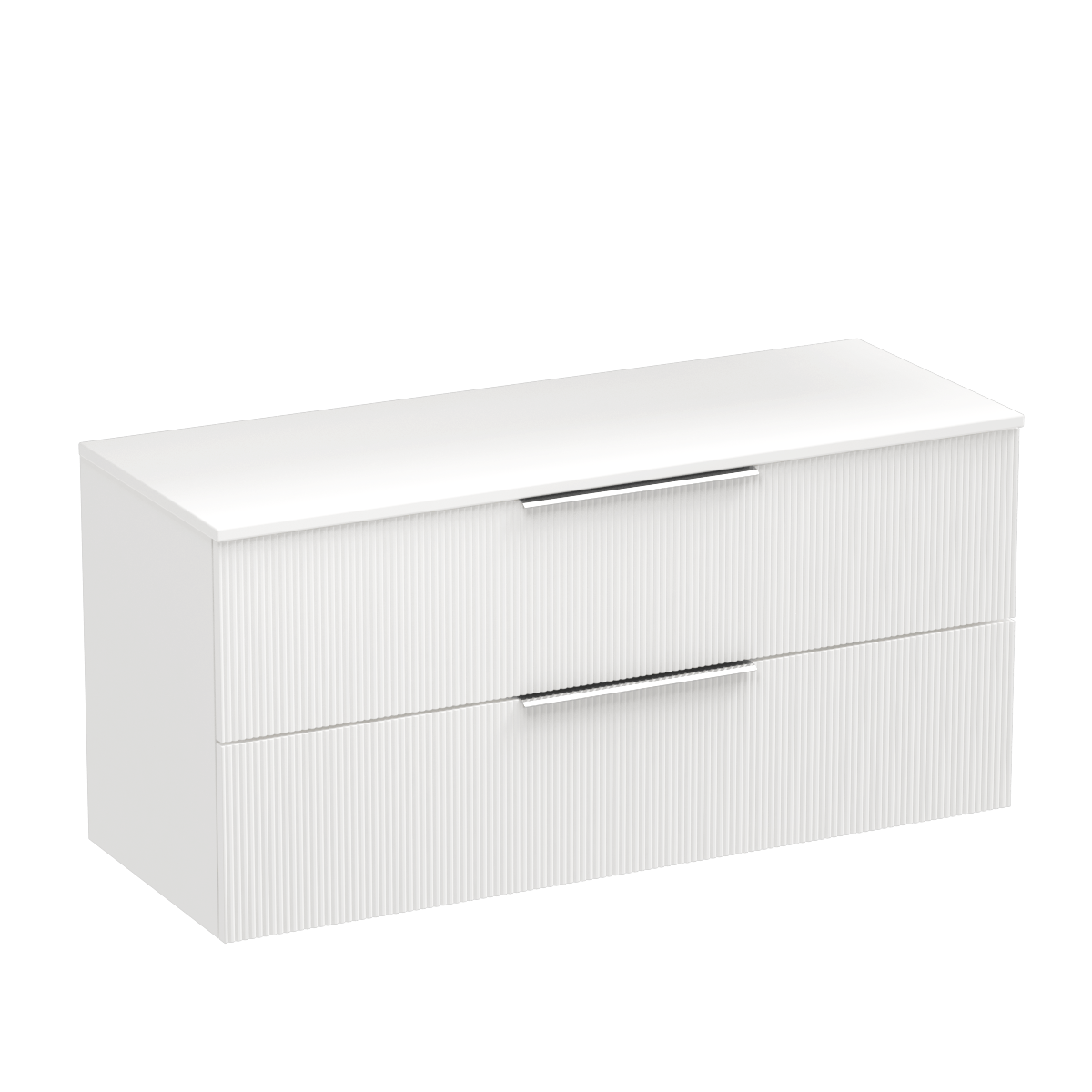 Ava Opaco 1200 2 Drawer Wall Vanity Left Basin Matt White / White