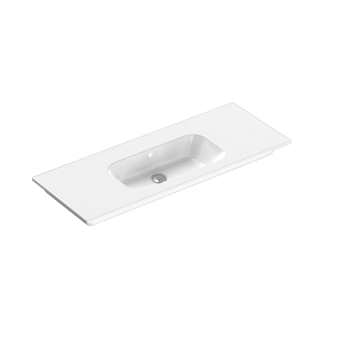 Casello 1200 Centre Basin Vanity Top 1 Taphole Gloss White