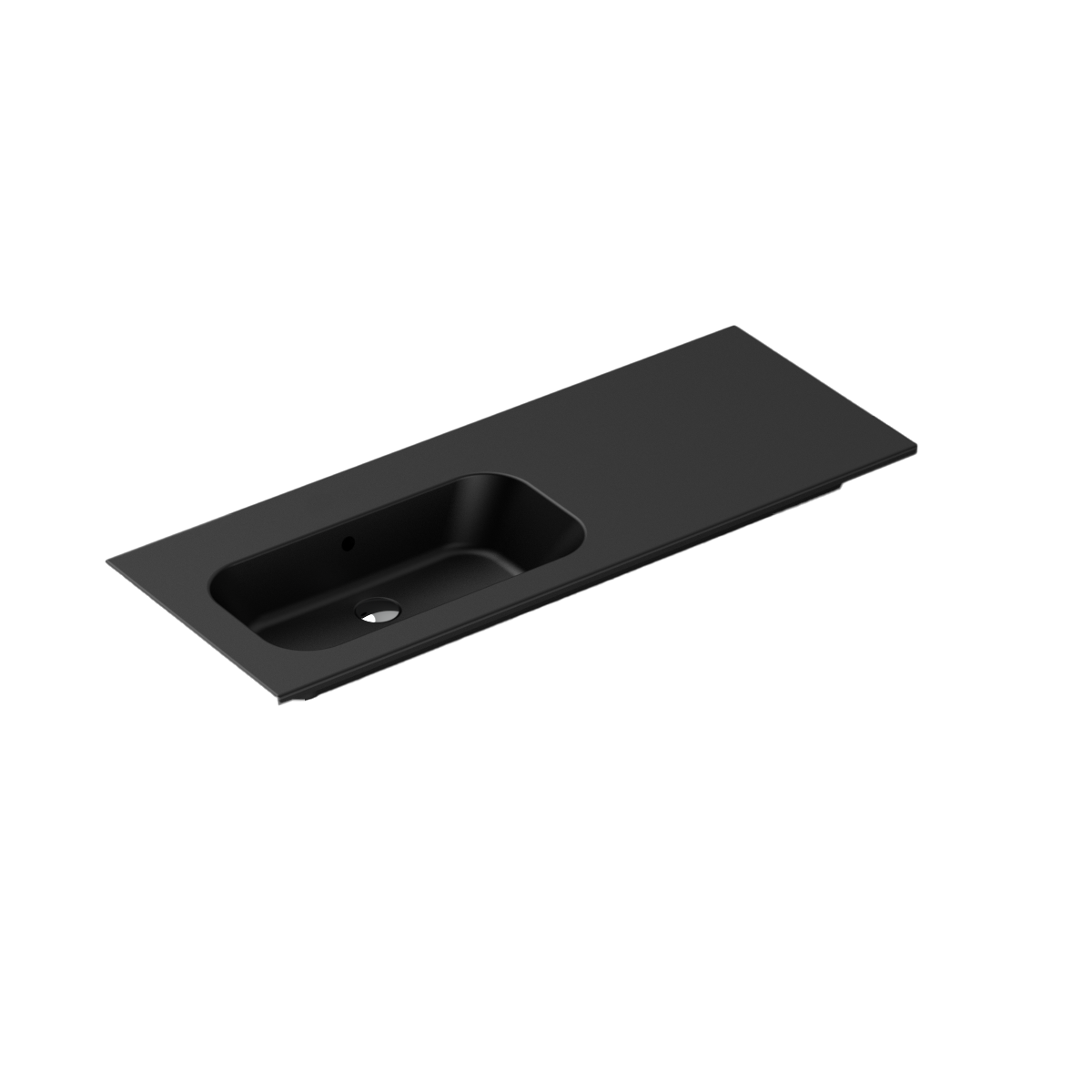 Casello 1200 Left Basin Vanity Top 1 Taphole Matt Black