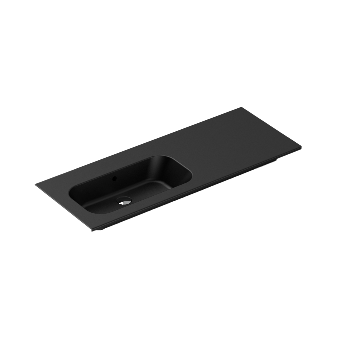 Casello 1200 Left Basin Vanity Top 1 Taphole Matt Black