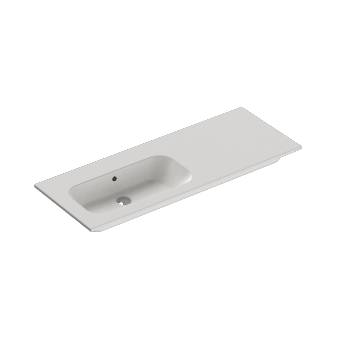Casello 1200 Left Basin Vanity Top 1 Taphole Matt White