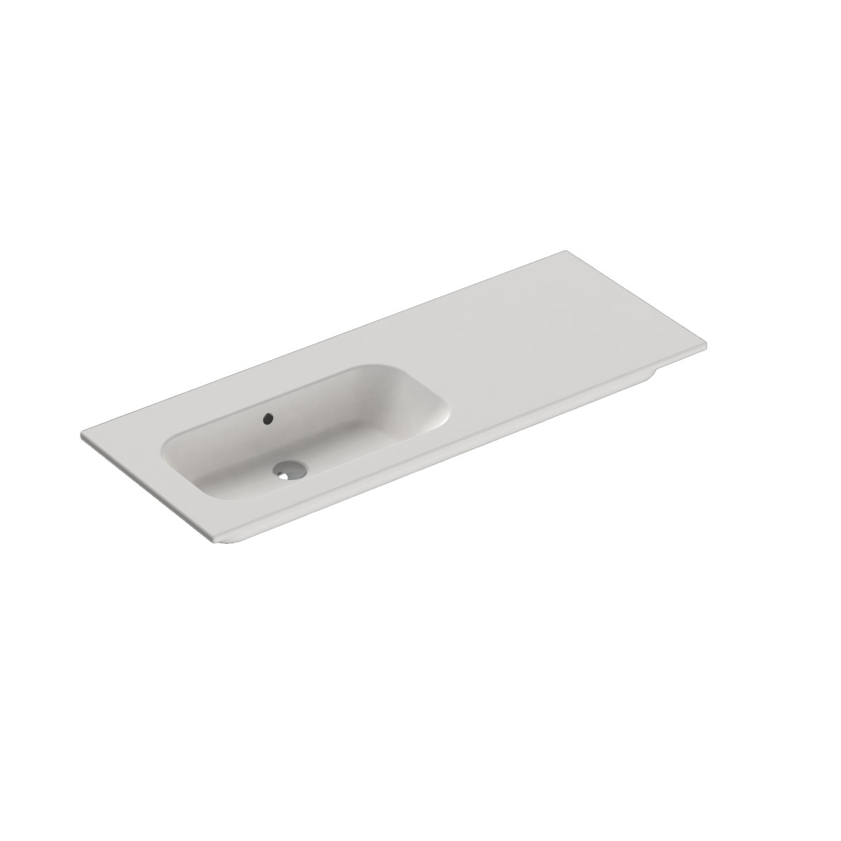 Casello 1200 Left Basin Vanity Top 1 Taphole Matt White