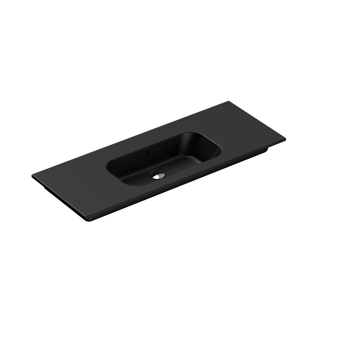 Casello 1200 Centre Basin Vanity Top 1 Taphole Matt Black