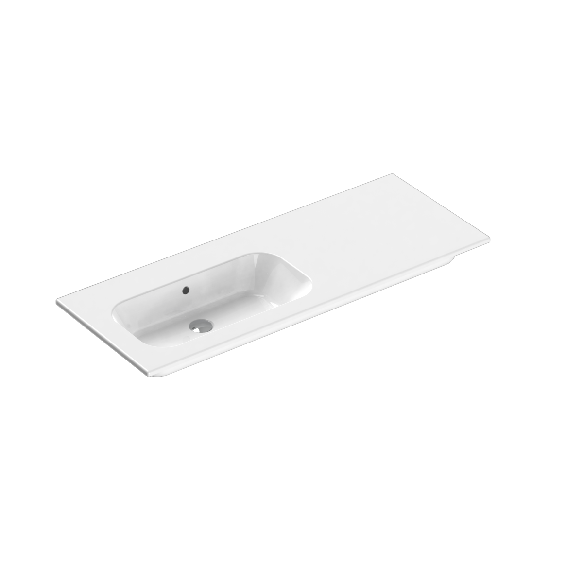 Casello 1200 Left Basin Vanity Top 1 Taphole Gloss White