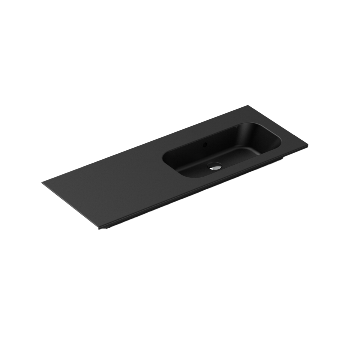 Casello 1200 Right Basin Vanity Top 1 Taphole Matt Black