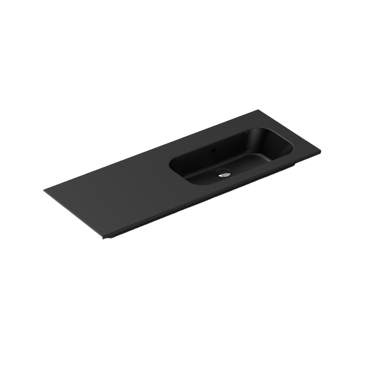 Casello 1200 Right Basin Vanity Top 1 Taphole Matt Black