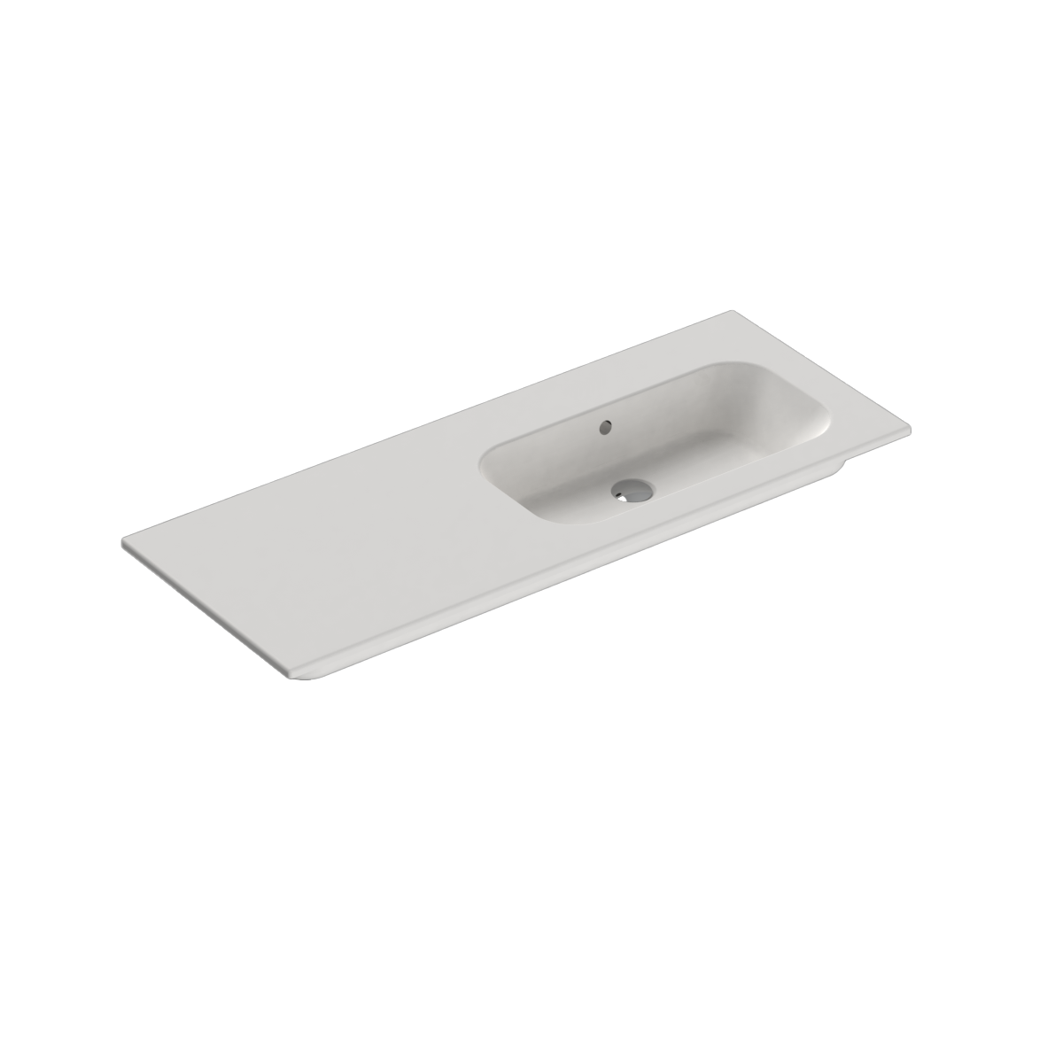 Casello 1200 Right Basin Vanity Top 1 Taphole Matt White