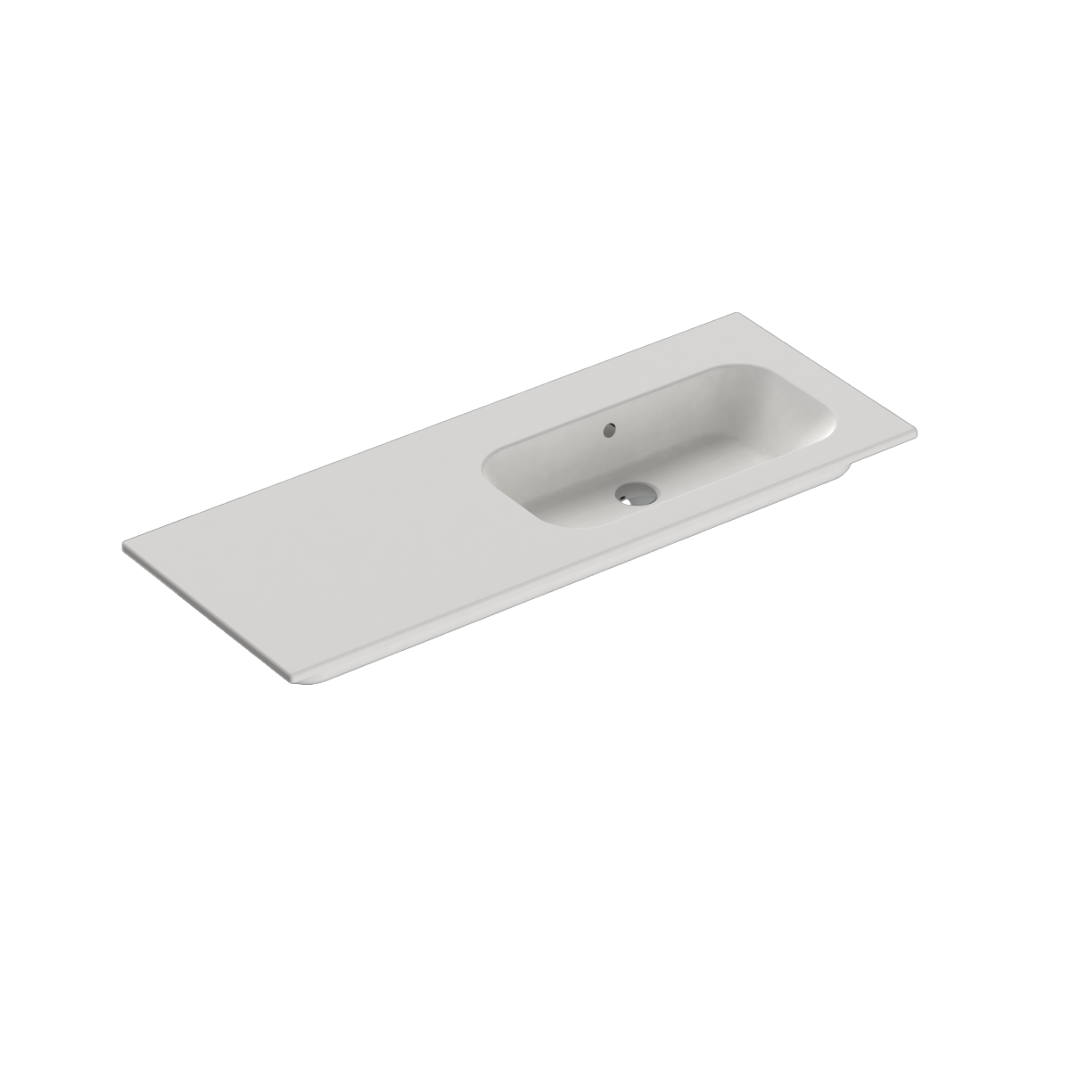 Casello 1200 Right Basin Vanity Top 1 Taphole Matt White