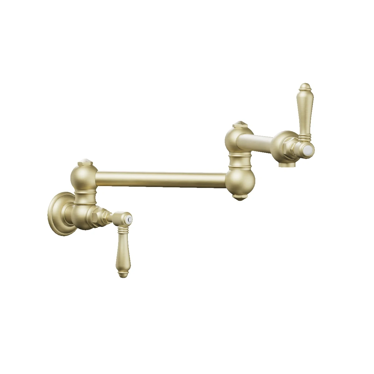 Regal Wall Mount Pot Filler Polished Brass Organic / Metal Lever