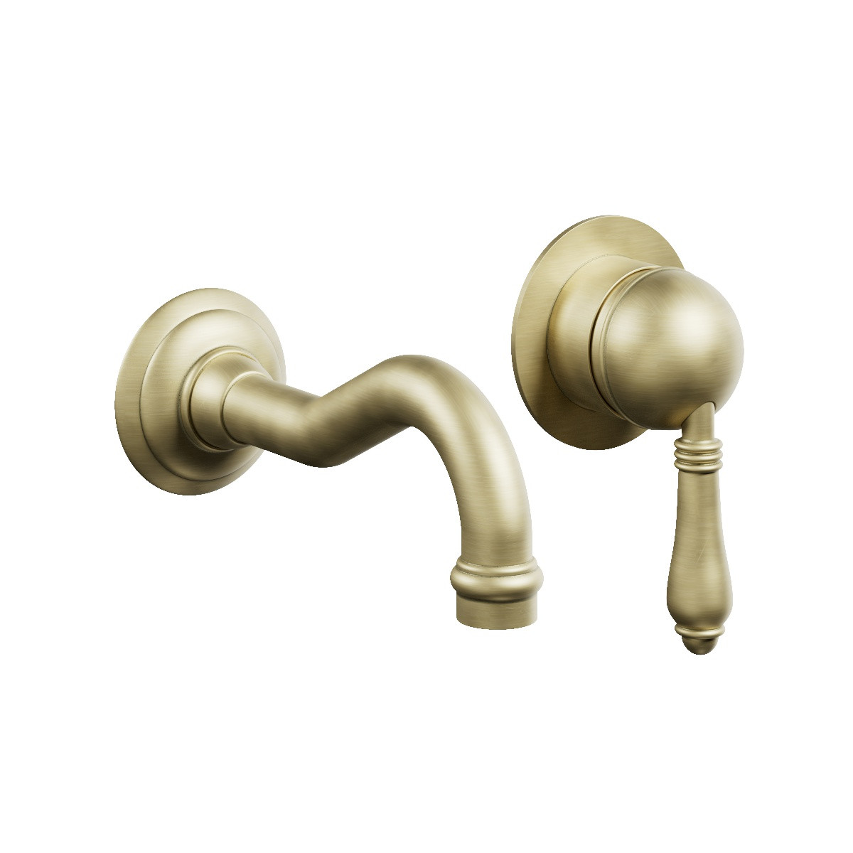 Regal Wall Mount Mixer Polished Brass Organic / Metal Lever