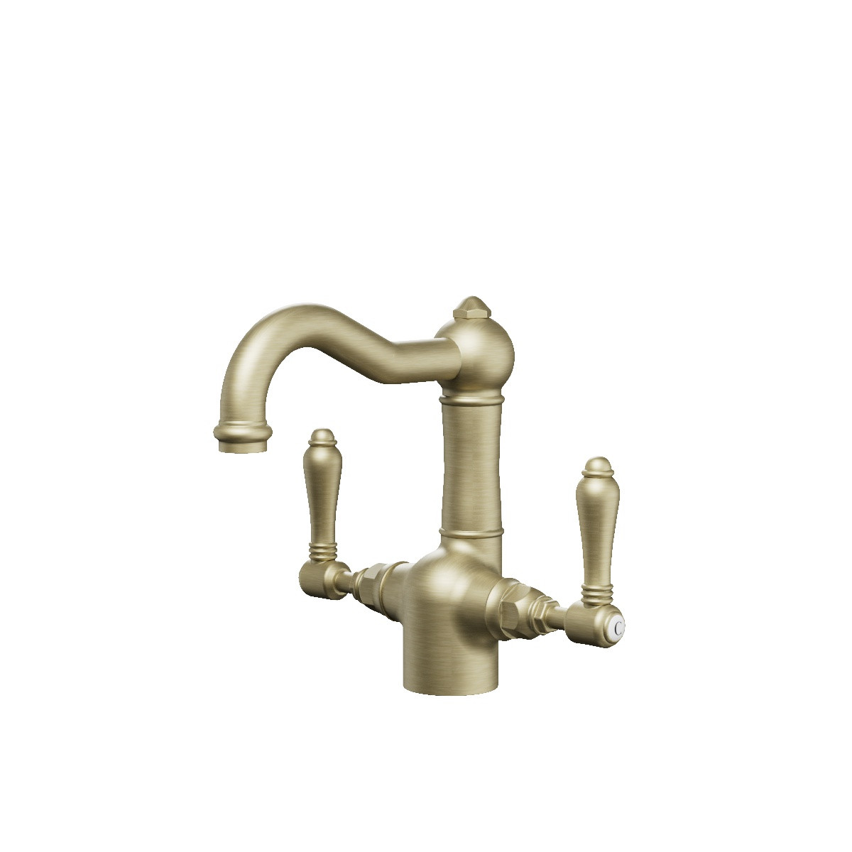 Regal Lever Basin Mixer Polished Brass Organic / Metal Lever