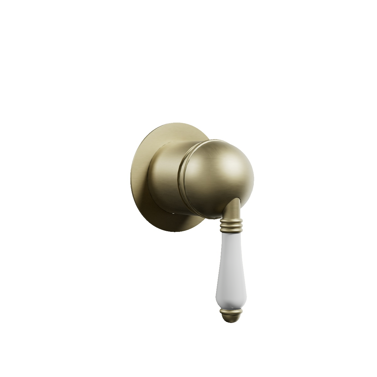Regal Mini Shower Mixer Polished Brass Organic / White Porcelain Lever