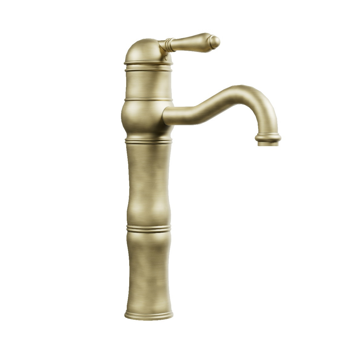 Regal Vessel Basin Mixer Polished Brass Organic / Metal Lever